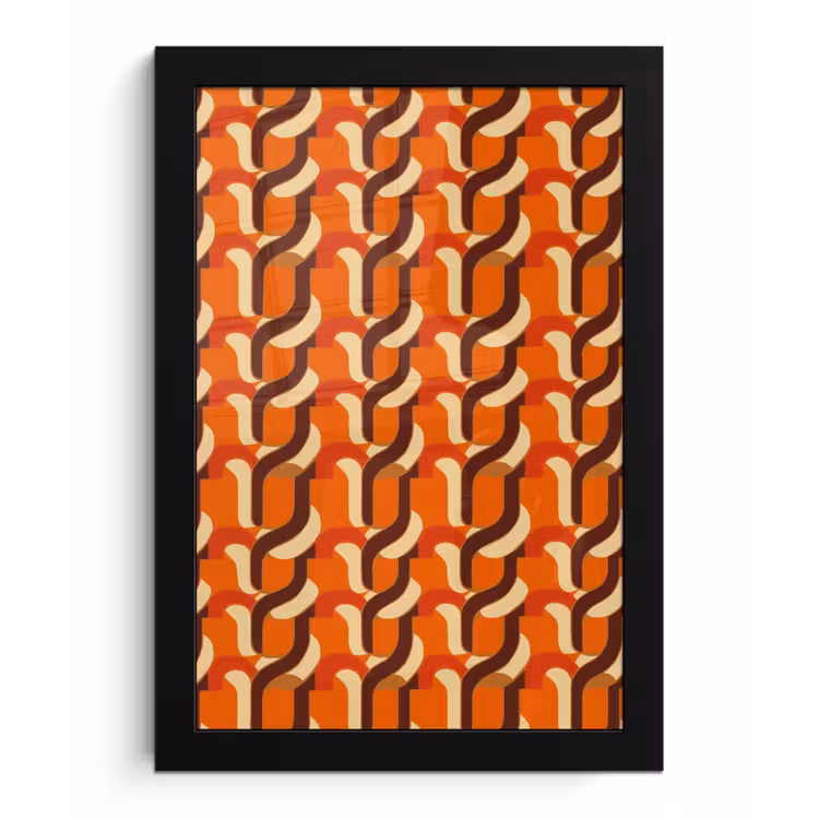 Retro - Modern - Kleurrijk fotolijst zwart zonder passe partout klein 224 -3d