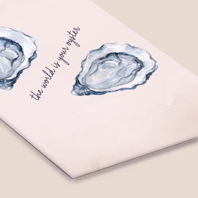 Zeeleven - Oester - Aquarel - Minimalistisch - Blauw fotolijst zwart zonder passe partout klein -zsfeer6