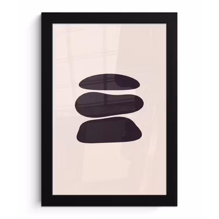 Framed Prints - Shapes - Organic - Black - Vormen - Organisch - Zwart fotolijst zwart zonder passe partout klein
