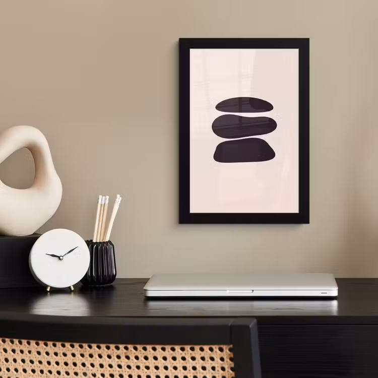 Framed Prints - Shapes - Organic - Black - Vormen - Organisch - Zwart fotolijst zwart zonder passe partout klein