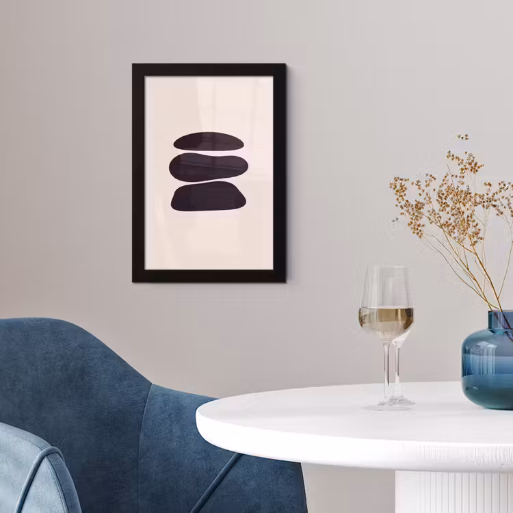 Framed Prints - Shapes - Organic - Black - Vormen - Organisch - Zwart fotolijst zwart zonder passe partout klein