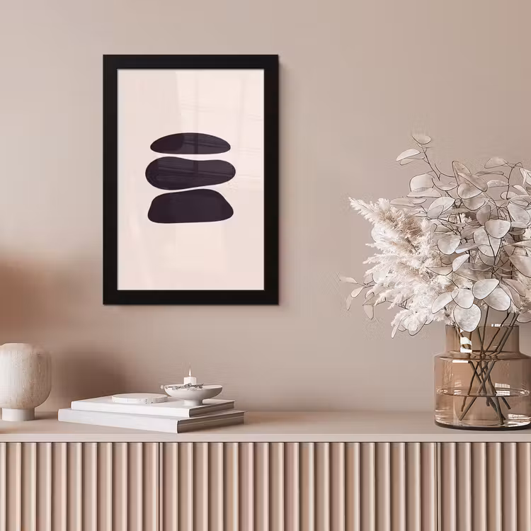 Framed Prints - Shapes - Organic - Black - Vormen - Organisch - Zwart fotolijst zwart zonder passe partout klein