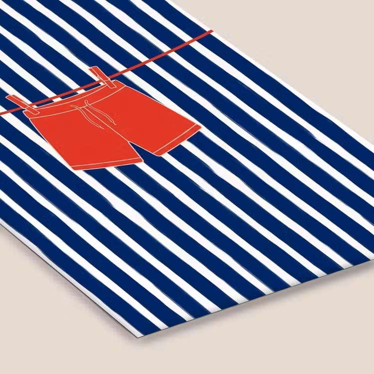 Shorts - Waslijn - Zomer - Illustratie - Rood fotolijst zwart zonder passe partout klein -zsfeer6