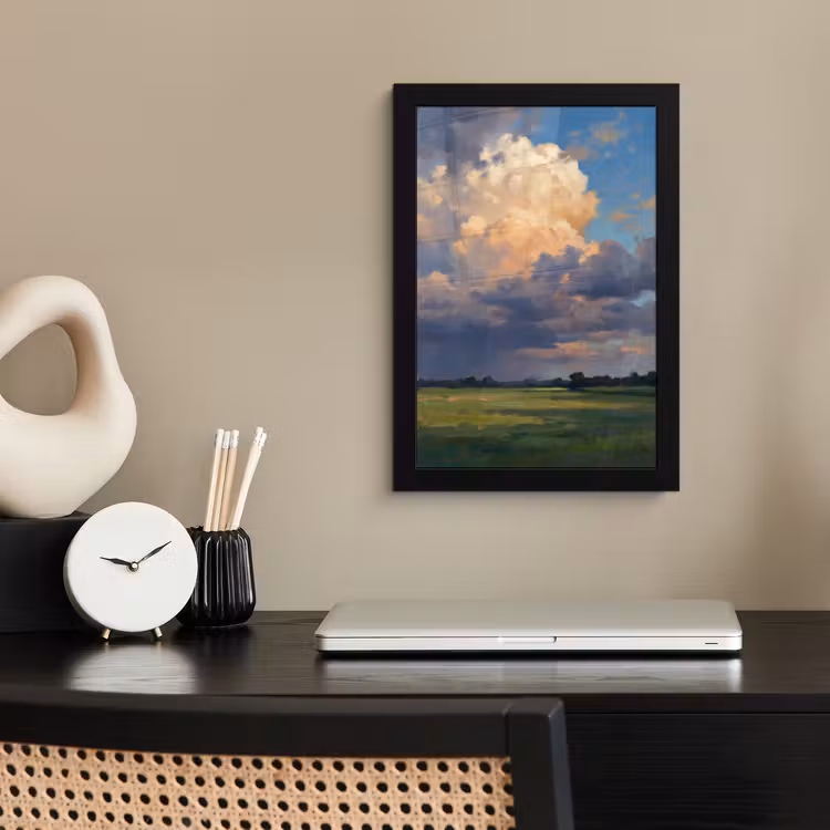 Lucht - Wolken - Landschap - Modern - Oranje fotolijst zwart zonder passe partout klein -sfeer1