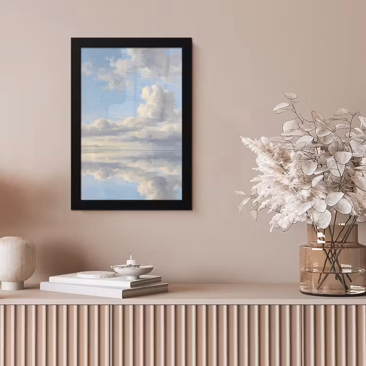Lucht - Wolken - Natuur - Klassiek - Blauw fotolijst zwart zonder passe partout klein -sfeer5