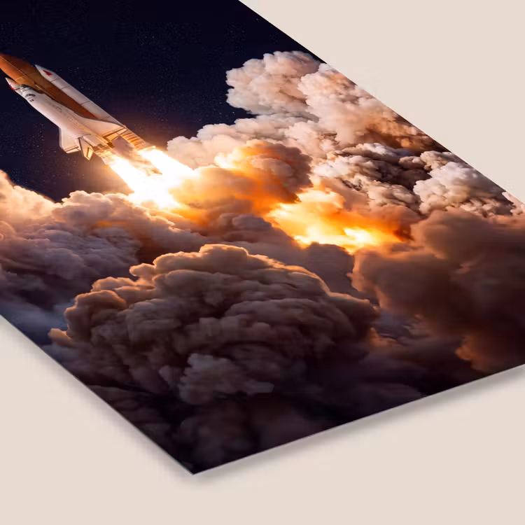 Framed Prints - Spacecraft - Launch - Stars - Ruimtevaartuig - Lancering - Sterren fotolijst zwart zonder passe partout klein