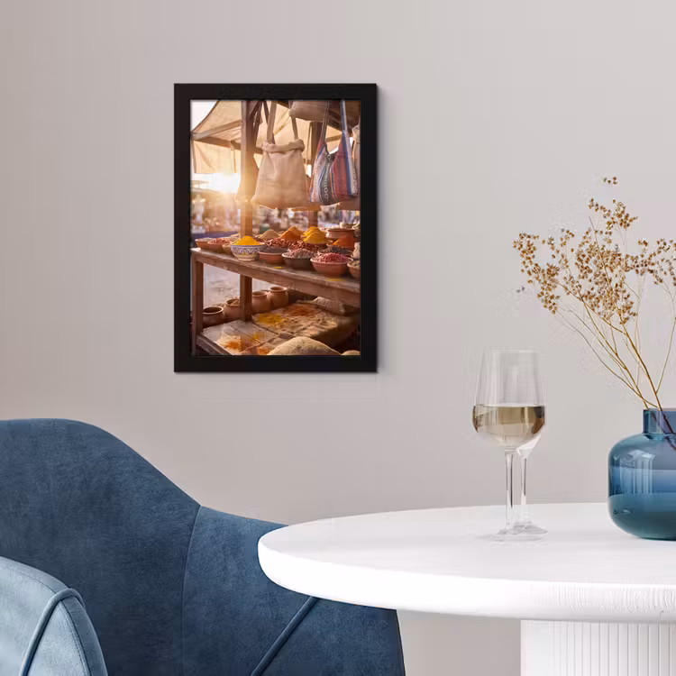 Framed Prints - Spices - Market - Colorful - Specerijen - Markt - Kleurrijk fotolijst zwart zonder passe partout klein