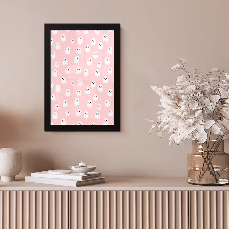 Spookjes - Patroon - Roze fotolijst zwart zonder passe partout klein 224 -sfeer5