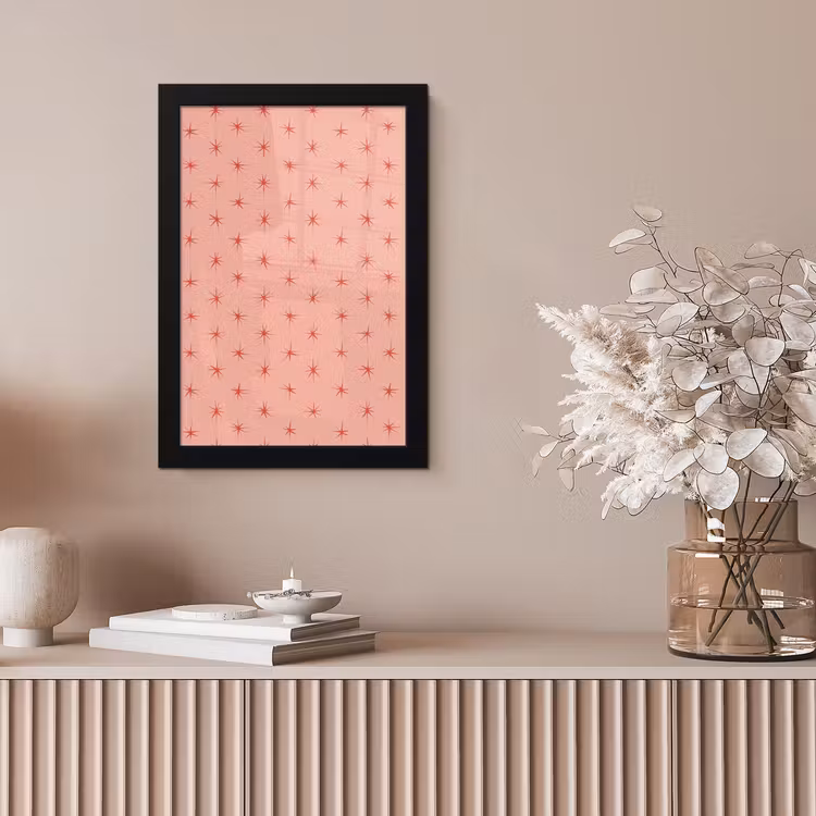 Sterretjes - Patroon - Oranje fotolijst zwart zonder passe partout klein 224 -sfeer5