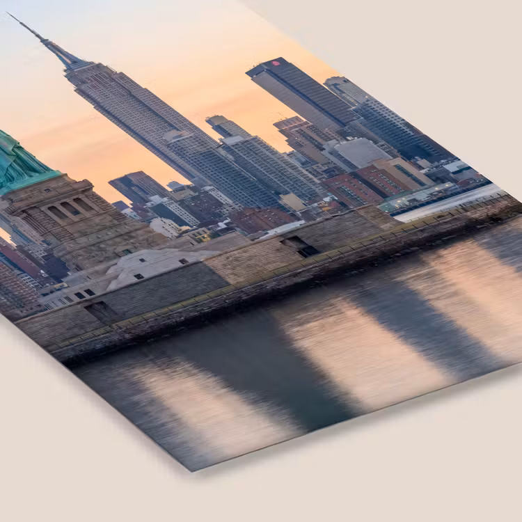 Vrijheidsbeeld - New York - Zonsopgang - Stad - Architectuur fotolijst zwart zonder passe partout klein -zsfeer6