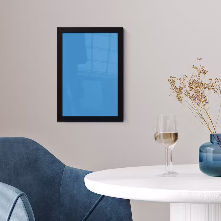 Steel - Blue - Blauw fotolijst zwart zonder passe partout klein 224 -sfeer4