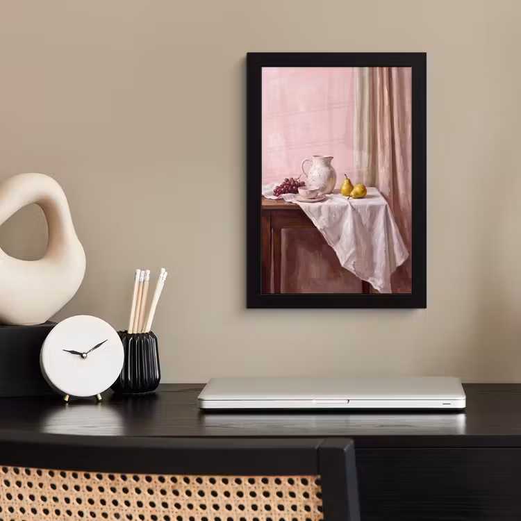 Framed Prints - Still Life - Fruit - Pink - Stilleven - Fruit - Roze fotolijst zwart zonder passe partout klein