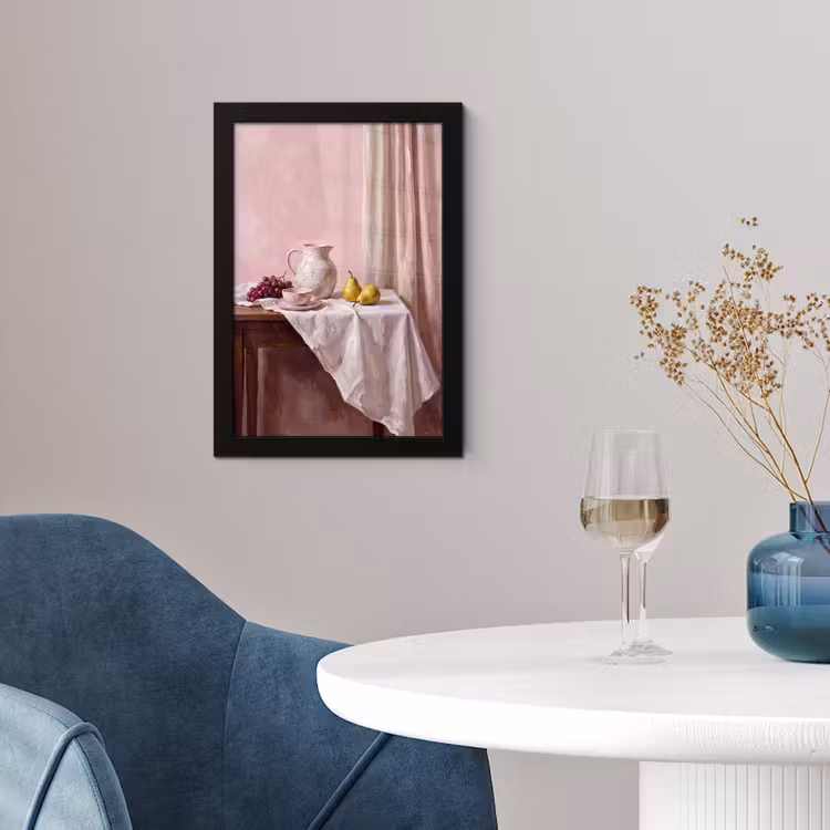 Framed Prints - Still Life - Fruit - Pink - Stilleven - Fruit - Roze fotolijst zwart zonder passe partout klein