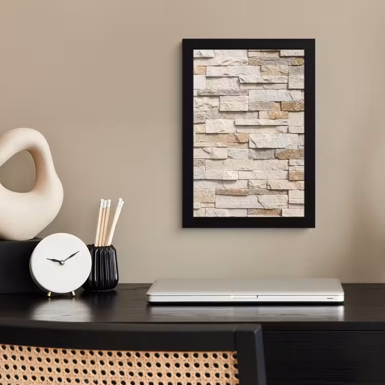 Steen - Muur - Textuur - Rustiek - Beige fotolijst zwart zonder passe partout klein -sfeer1
