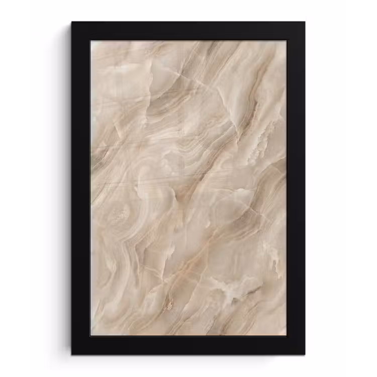 Steen - Golvend - Abstract - Beige fotolijst zwart zonder passe partout klein -3d