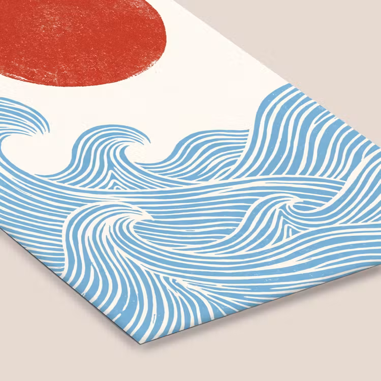 Zon - Golven - Oceaan - Abstract - Rood fotolijst zwart zonder passe partout klein -zsfeer6