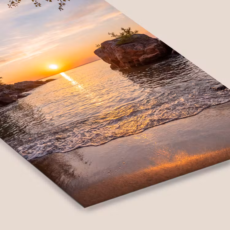 Zonsondergang - Kust - Water - Natuur - Oranje fotolijst zwart zonder passe partout klein -zsfeer6