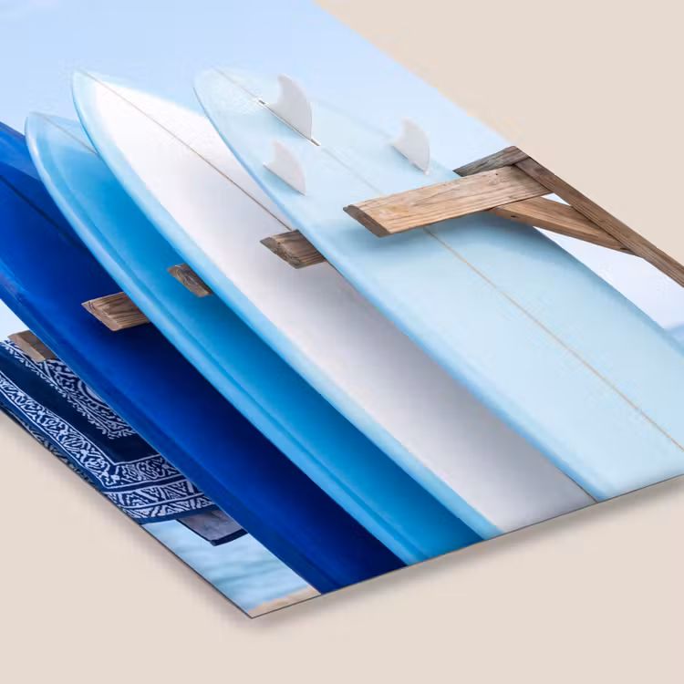 Surfplank - Strand - Zomer - Blauw - Water fotolijst zwart zonder passe partout klein -zsfeer6