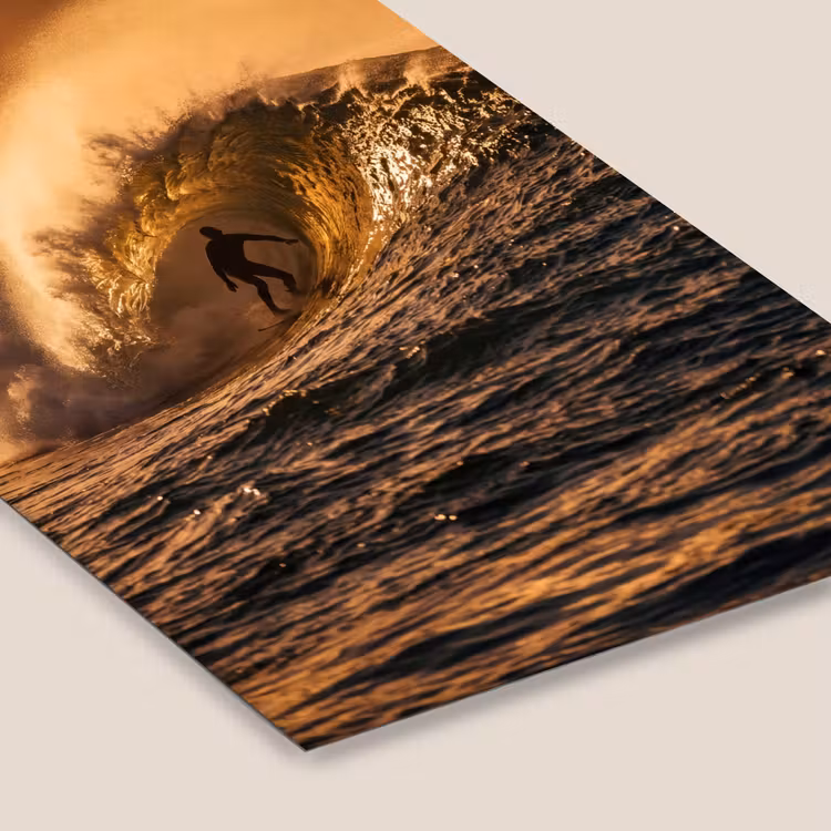 Surfer - Golf - Oceaan - Sport - Oranje fotolijst zwart zonder passe partout klein -zsfeer6