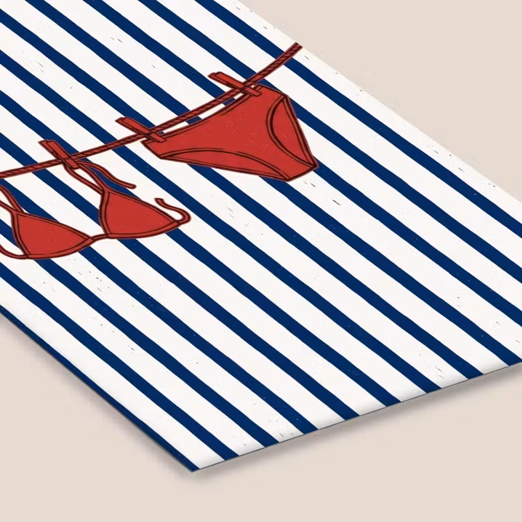Badkleding - Waslijn - Zomer - Illustratie - Rood fotolijst zwart zonder passe partout klein -zsfeer6