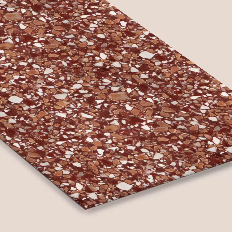 Terrazzo - Patroon - Steentextuur - Roodbruin fotolijst zwart zonder passe partout klein 224 -zsfeer6