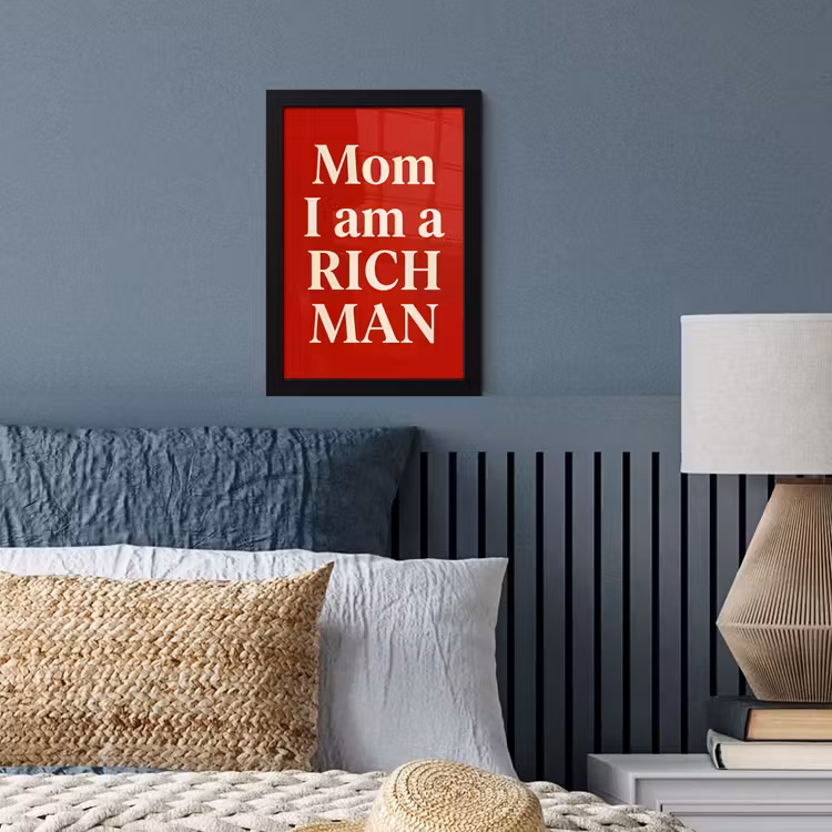 Tekst - Rijkdom - Motivatie - Rood - Modern fotolijst zwart zonder passe partout klein -sfeer3