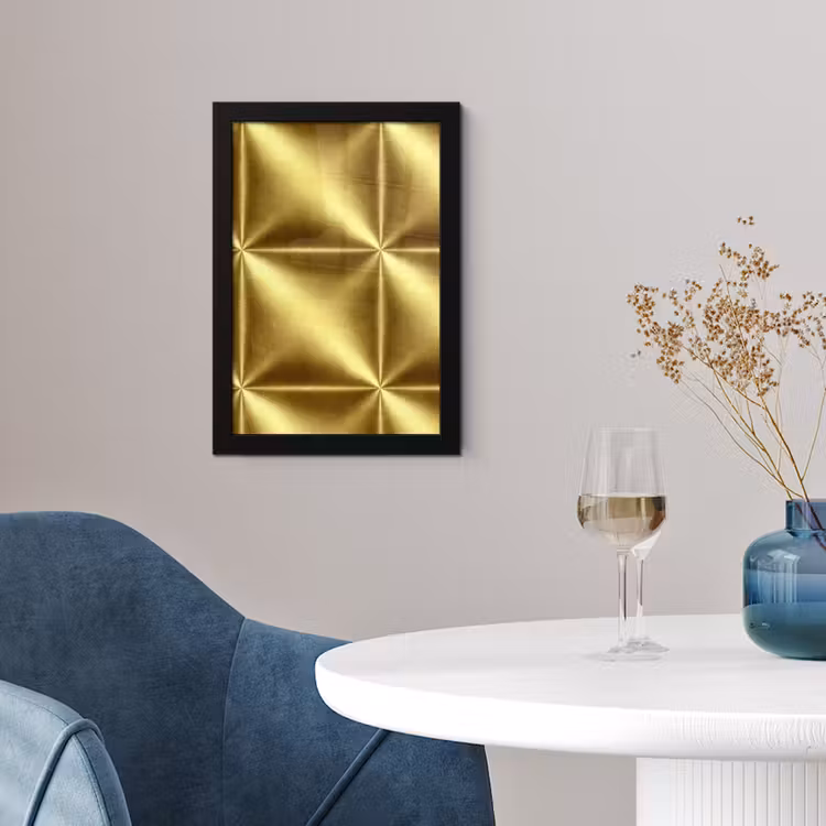 Textuur - Geborsteld Goud - Industrieel - Metallic fotolijst zwart zonder passe partout klein 224 -sfeer4