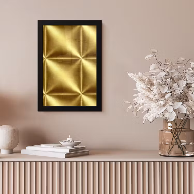 Textuur - Geborsteld Goud - Industrieel - Metallic fotolijst zwart zonder passe partout klein 224 -sfeer5