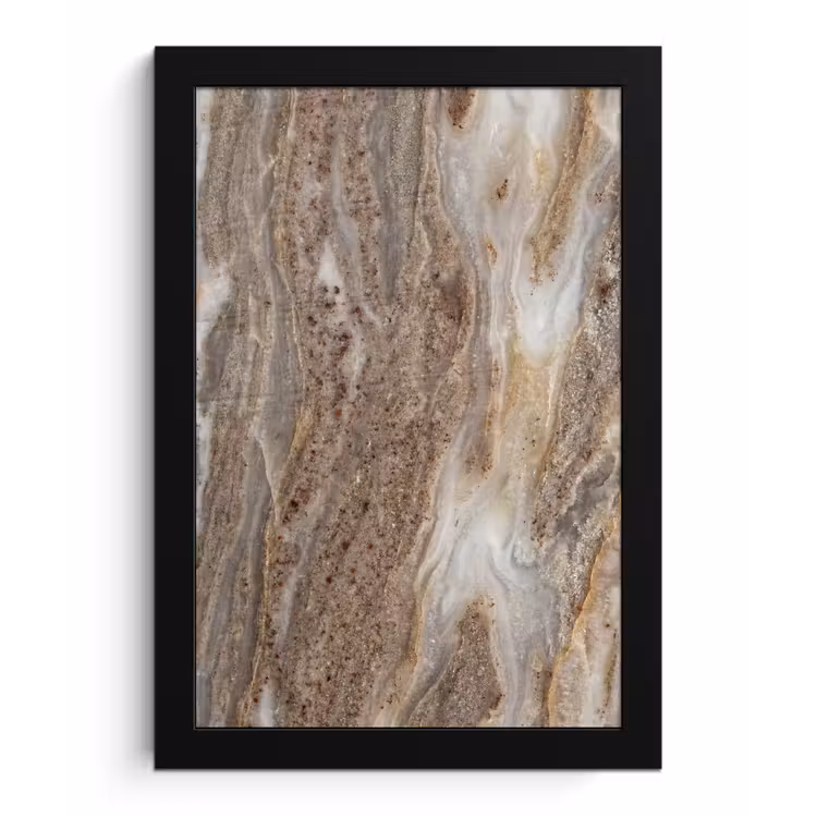 Textuur - Steen - Abstract - Beige fotolijst zwart zonder passe partout klein -3d