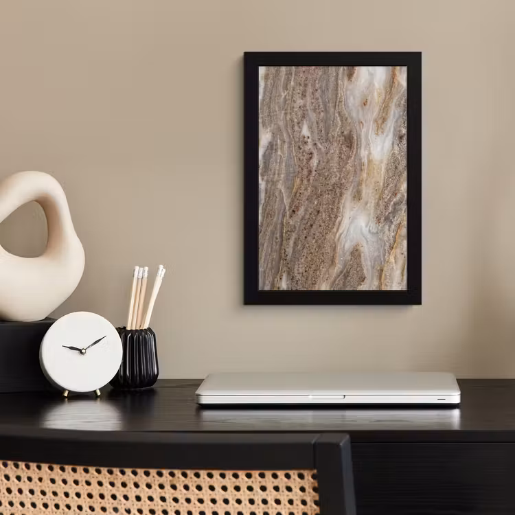 Textuur - Steen - Abstract - Beige fotolijst zwart zonder passe partout klein -sfeer1