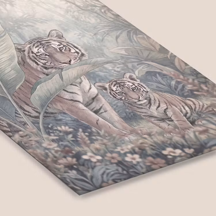 Tijger - Welp - Jungle - Illustratie - Dieren fotolijst zwart zonder passe partout klein -zsfeer6