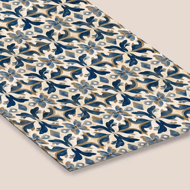 Tegel - Patroon - Blauw - Beige fotolijst zwart zonder passe partout klein 224 -zsfeer6