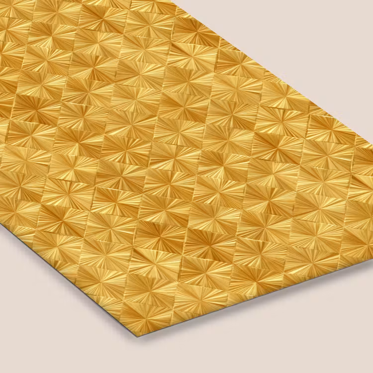Tegels - Geometrisch - Reliëf - Goud fotolijst zwart zonder passe partout klein 224 -zsfeer6