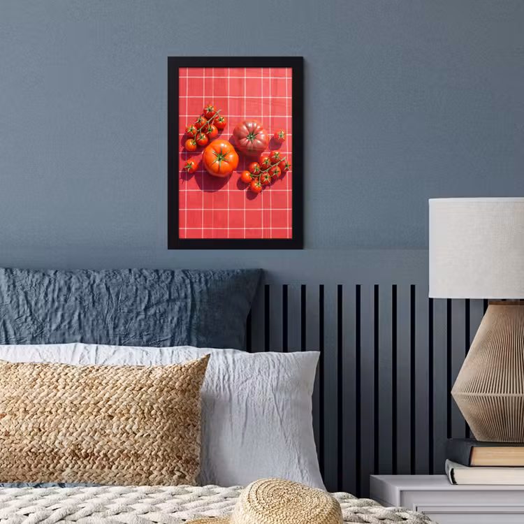 Framed Prints - Tomato - Red - Food - Tomaat - Rood - Eten fotolijst zwart zonder passe partout klein