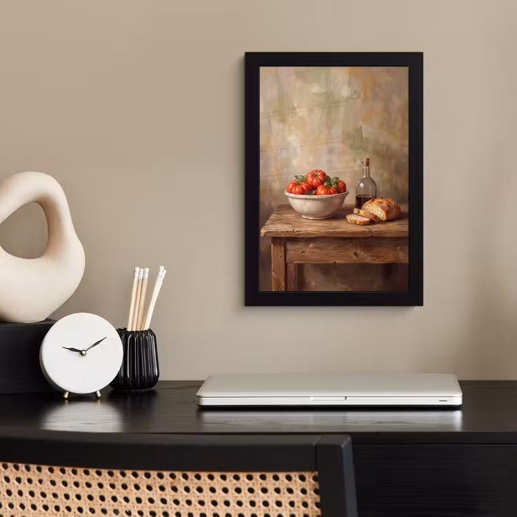 Framed Prints - Tomatoes - Bowl - Food - Tomaten - Kom - Eten fotolijst zwart zonder passe partout klein