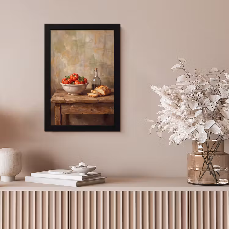 Framed Prints - Tomatoes - Bowl - Food - Tomaten - Kom - Eten fotolijst zwart zonder passe partout klein