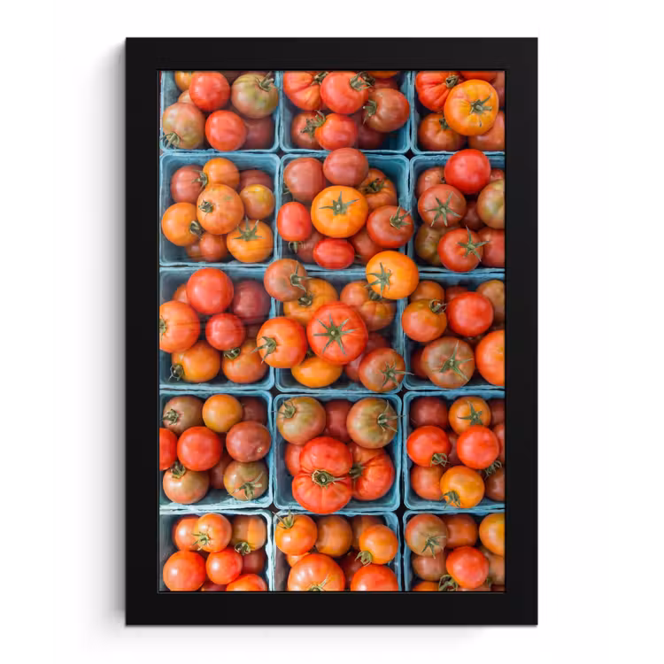 Framed Prints - Tomatoes - Food - Colorful - Tomaten - Eten - Kleurrijk fotolijst zwart zonder passe partout klein