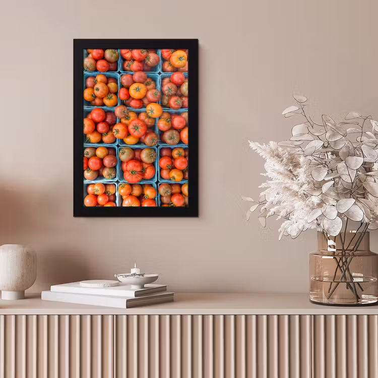 Framed Prints - Tomatoes - Food - Colorful - Tomaten - Eten - Kleurrijk fotolijst zwart zonder passe partout klein