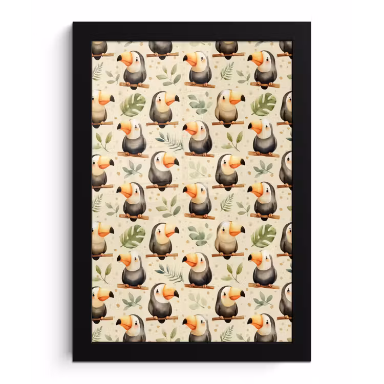 Toekans - Exotisch - Kleurrijk fotolijst zwart zonder passe partout klein 224 -3d