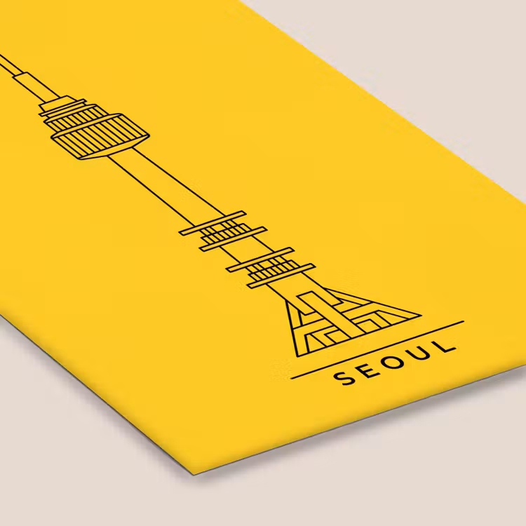 Toren - Seoul - Architectuur - Minimalistisch - Geel fotolijst zwart zonder passe partout klein -zsfeer6
