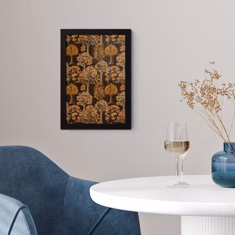 Bomen - Patroon - Bruin fotolijst zwart zonder passe partout klein 224 -sfeer4