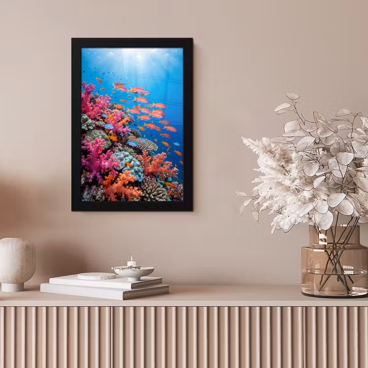 Onderwater - Koraalrif - Vissen - Oceaan - Natuur fotolijst zwart zonder passe partout klein -sfeer5