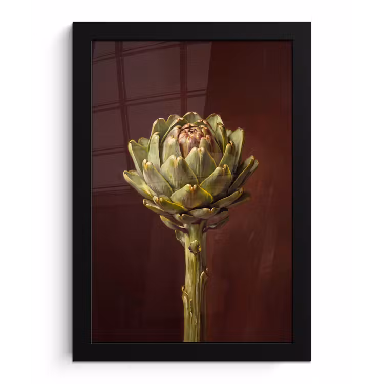 Framed Prints - Vegetable - Artichoke - Green - Groente - Artisjok - Groen fotolijst zwart zonder passe partout klein