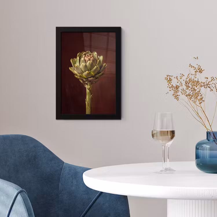 Framed Prints - Vegetable - Artichoke - Green - Groente - Artisjok - Groen fotolijst zwart zonder passe partout klein