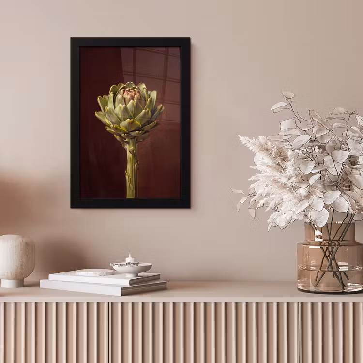 Framed Prints - Vegetable - Artichoke - Green - Groente - Artisjok - Groen fotolijst zwart zonder passe partout klein