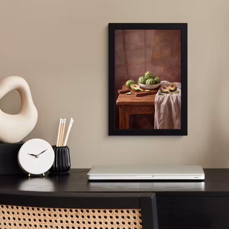 Framed Prints - Vegetables - Artichoke - Kitchen - Groenten - Artisjok - Keuken fotolijst zwart zonder passe partout klein