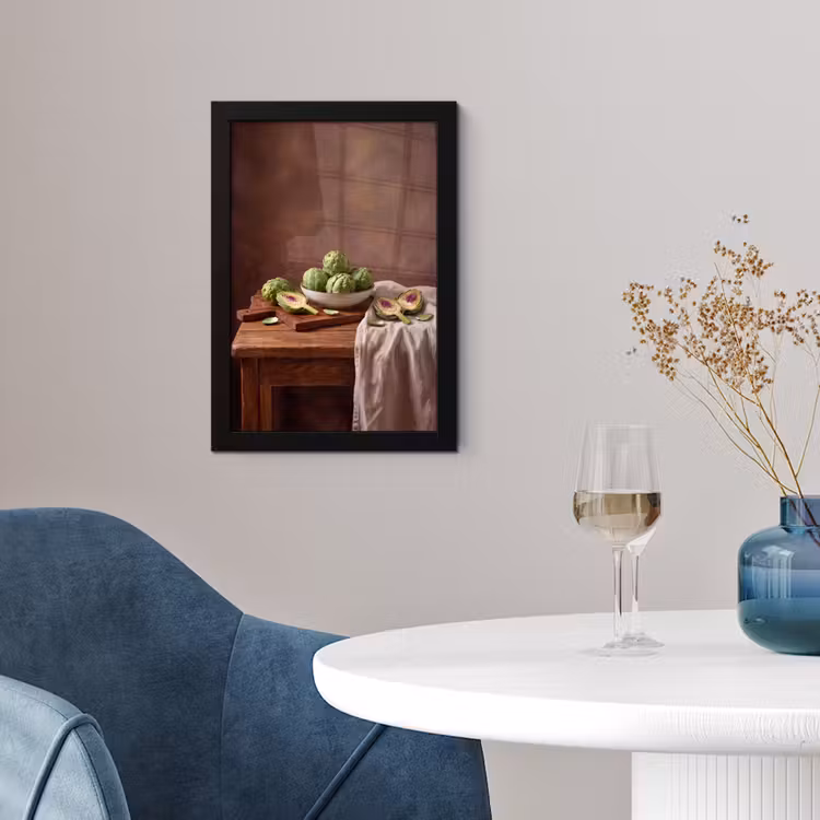 Framed Prints - Vegetables - Artichoke - Kitchen - Groenten - Artisjok - Keuken fotolijst zwart zonder passe partout klein
