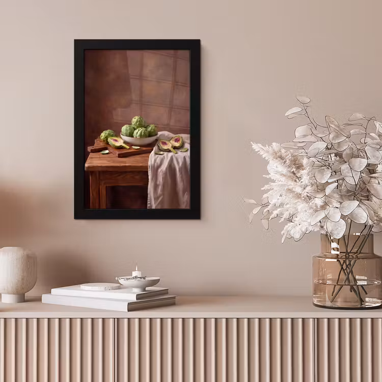 Framed Prints - Vegetables - Artichoke - Kitchen - Groenten - Artisjok - Keuken fotolijst zwart zonder passe partout klein