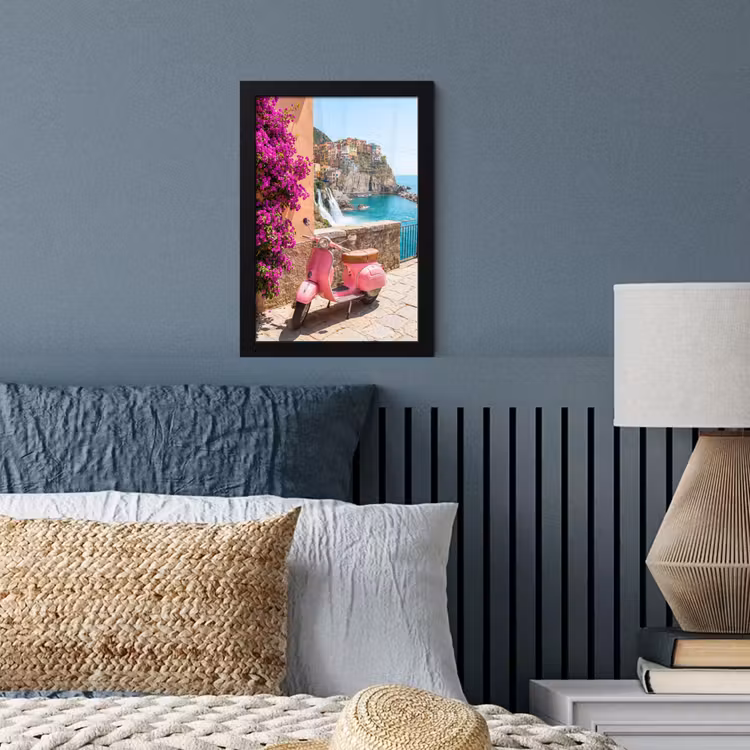 Voertuig - Roze - Kust - Zomer - Reizen fotolijst zwart zonder passe partout klein -sfeer3
