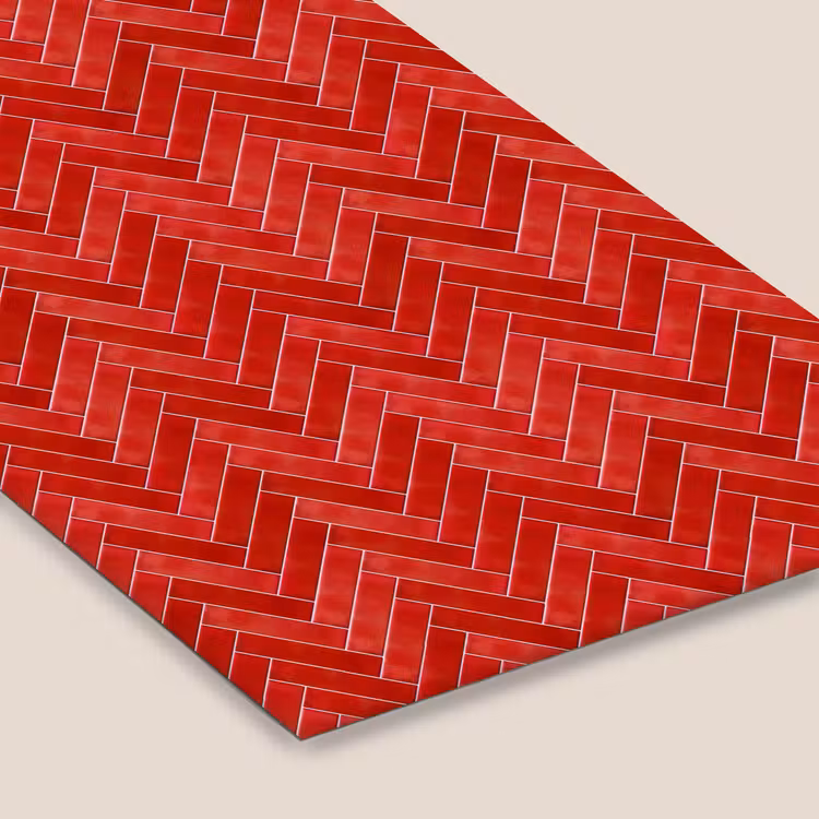Visgraat - Tegel - Rood fotolijst zwart zonder passe partout klein 224 -zsfeer6